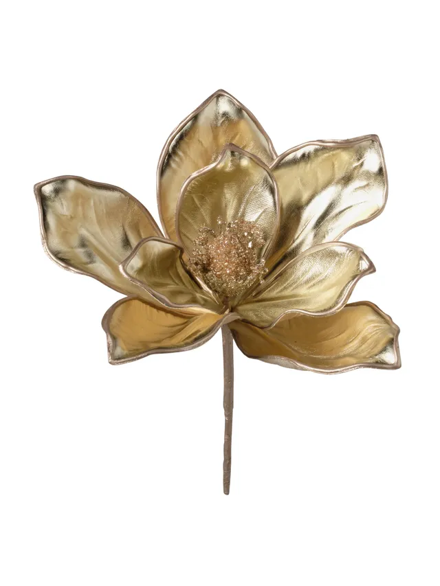 Feuillazur Rungis Produits de saison Tige de magnolia fleur champagne 25cm