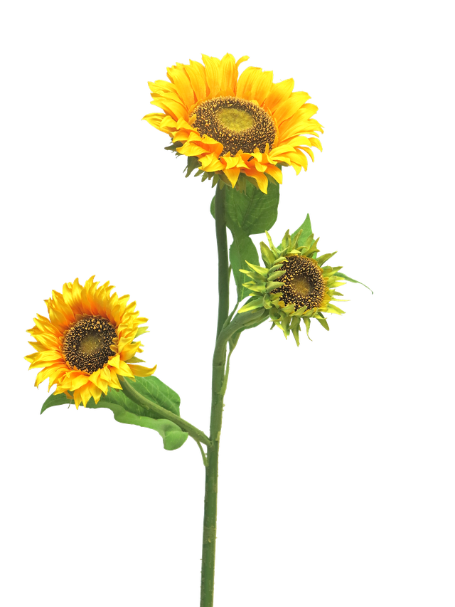 Feuillazur Rungis Branche de tournesols artificielle 85cm jaune