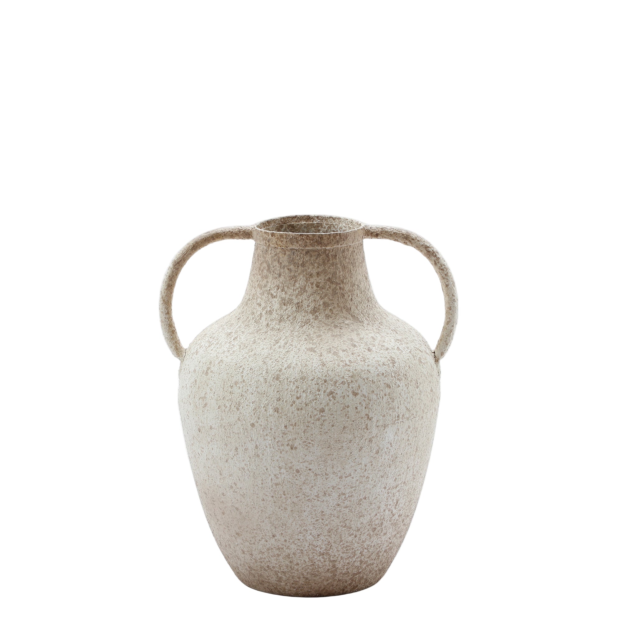 Sia Home Vase Solea métal blanc 27 cm anses
