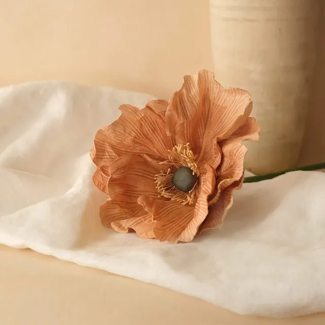 Flowrette Fleurs en papier Grand pavot fleur beige x1