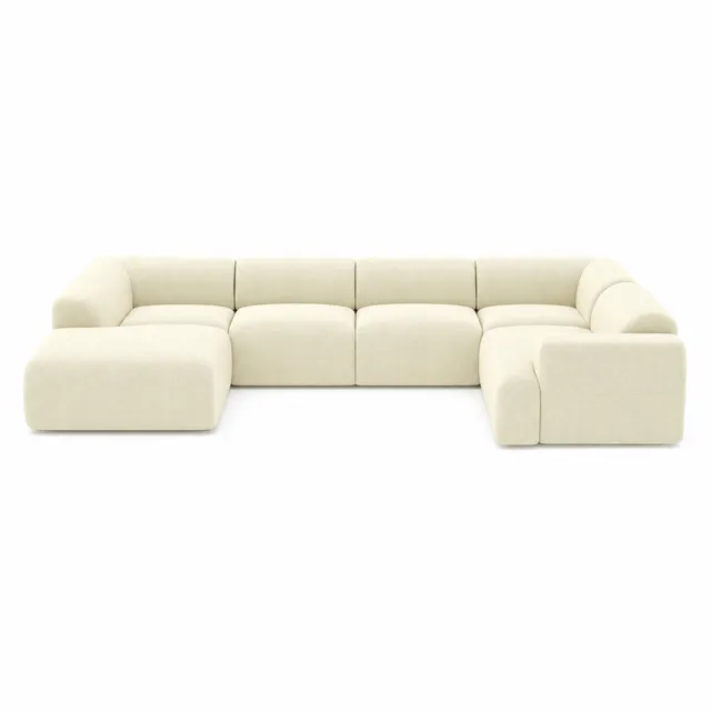 Sia Home Myra canapé panoramique gauche 5 places crème