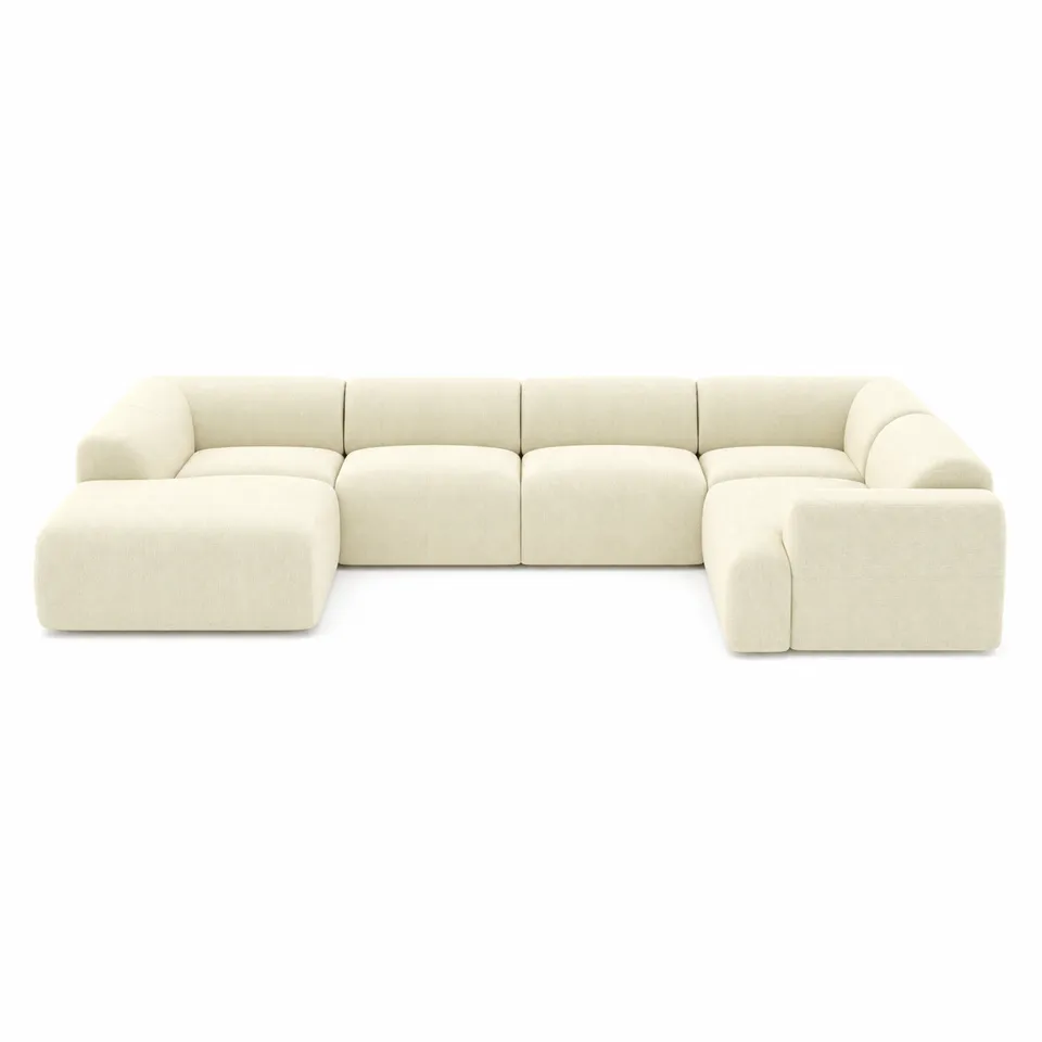 Sia Home Myra canapé panoramique gauche 5 places crème