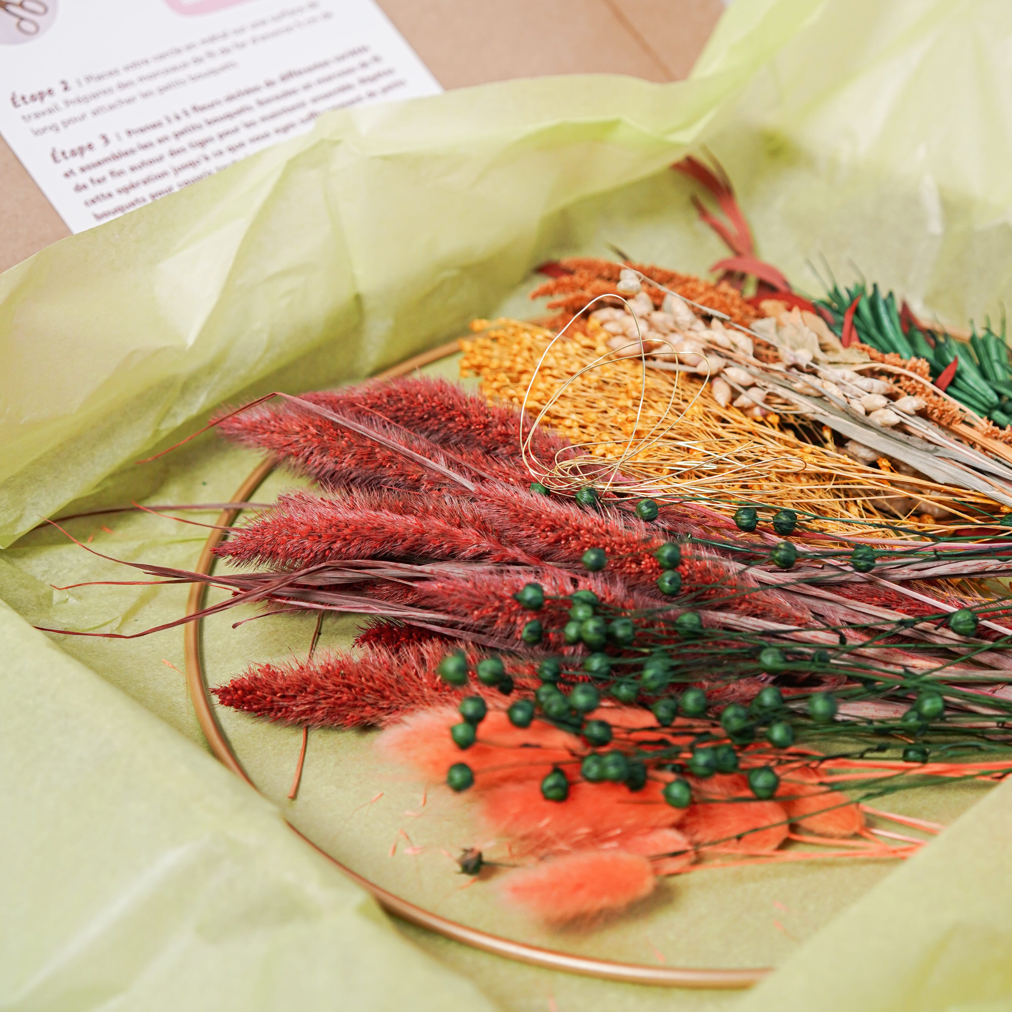 Flowrette Verlaine kit DIY couronne murale fleurs séchées