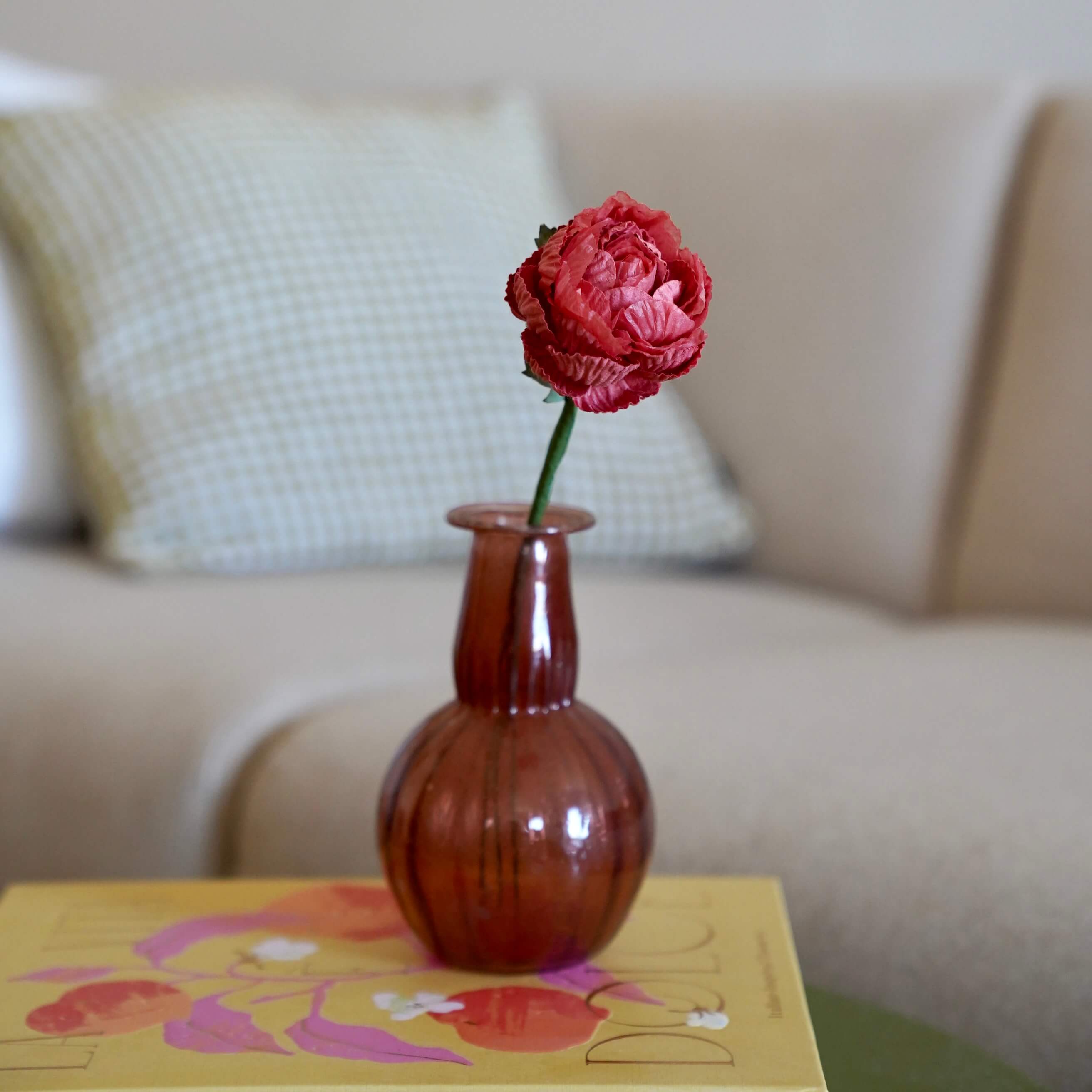 Flowrette Renoncule fleur papier vieux rose x1