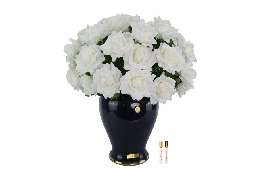Côte Noire Imperial French Roses blanc indigo IMPFR01