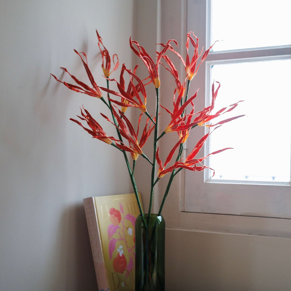 Flowrette Orchidée Passion fleur papier orange x1