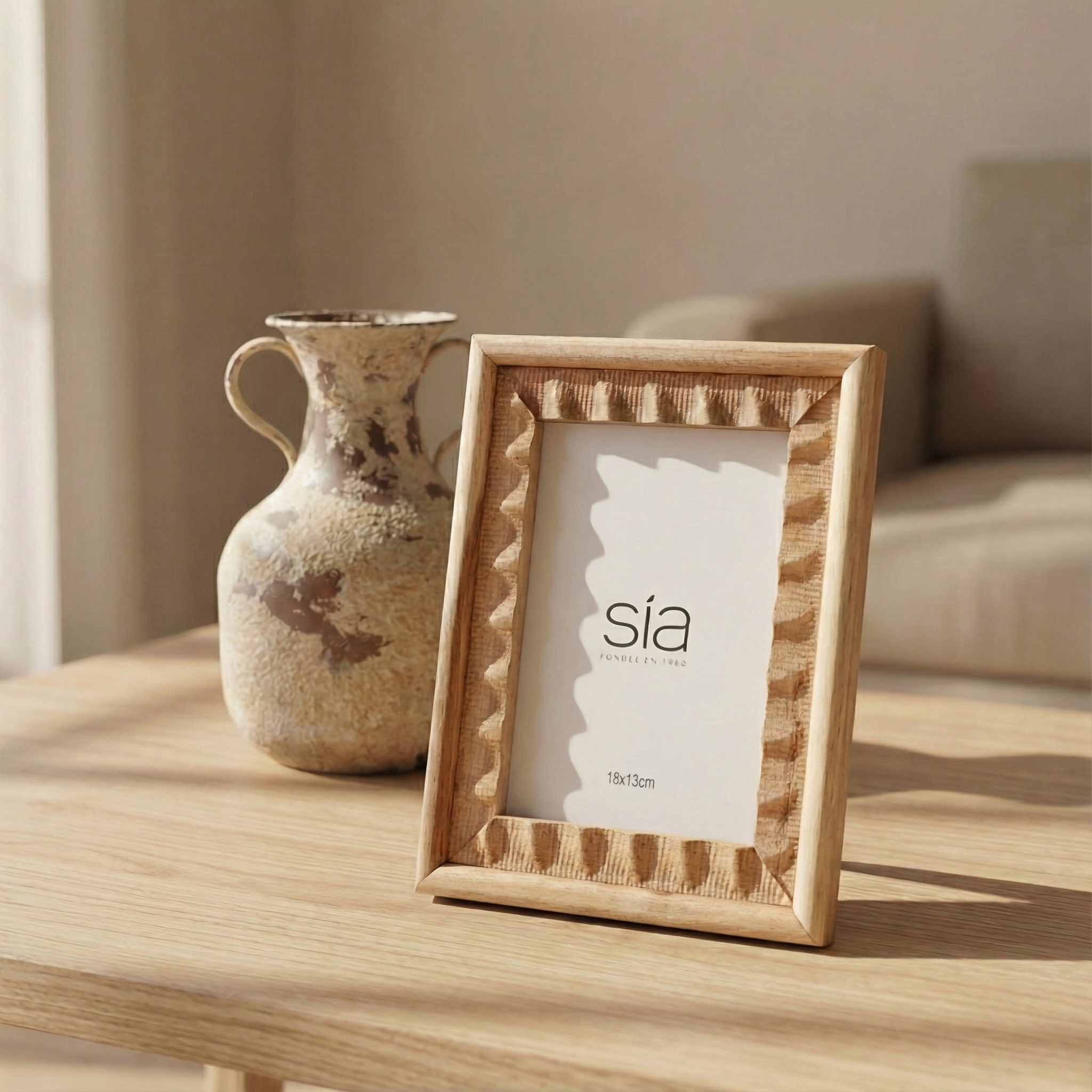 Sia Home Cadres-Photos Natté acacia cadre beige photo 13x18 cm