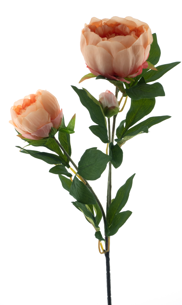 Feuillazur Rungis Pivoine branche artificielle 65 cm rose clair