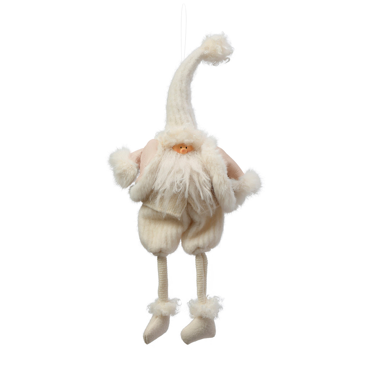 Sia Home Velvet suspension figurine Père Noël crème 49 cm