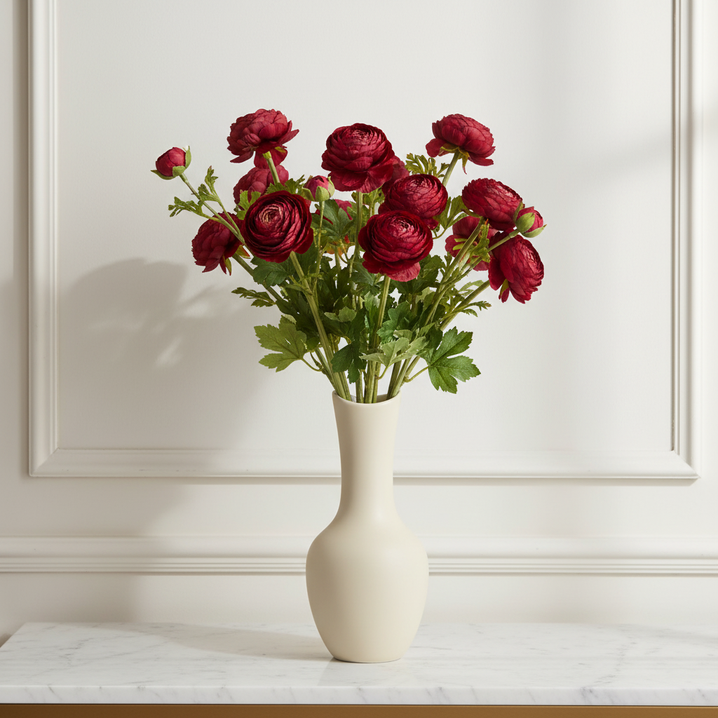 Sia Home Renoncule Premium tige artificielle rouge 56 cm