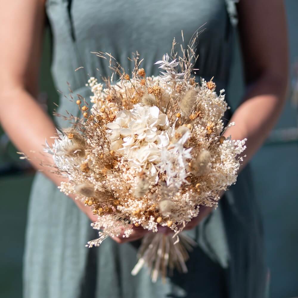 Flowrette Côme Bouquet fleurs séchées taille M beige naturel