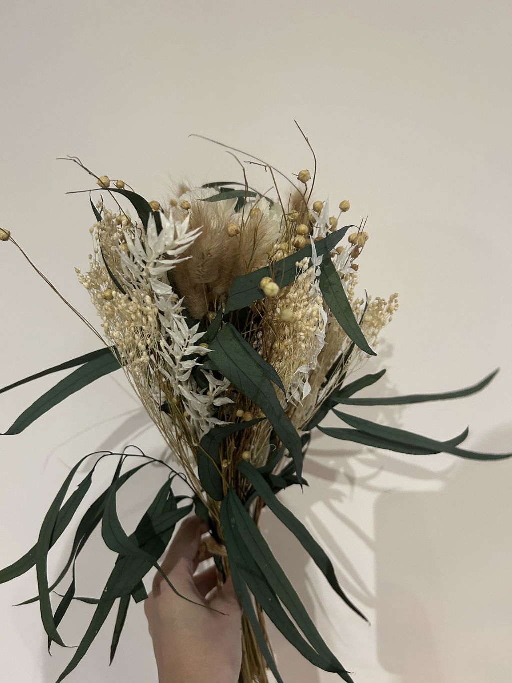 Flowrette Gabriel bouquet fleurs stabilisées vert crème