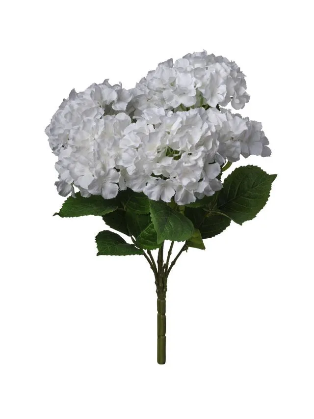Feuillazur Rungis Hortensia sur tige fleur artificielle blanc 60cm