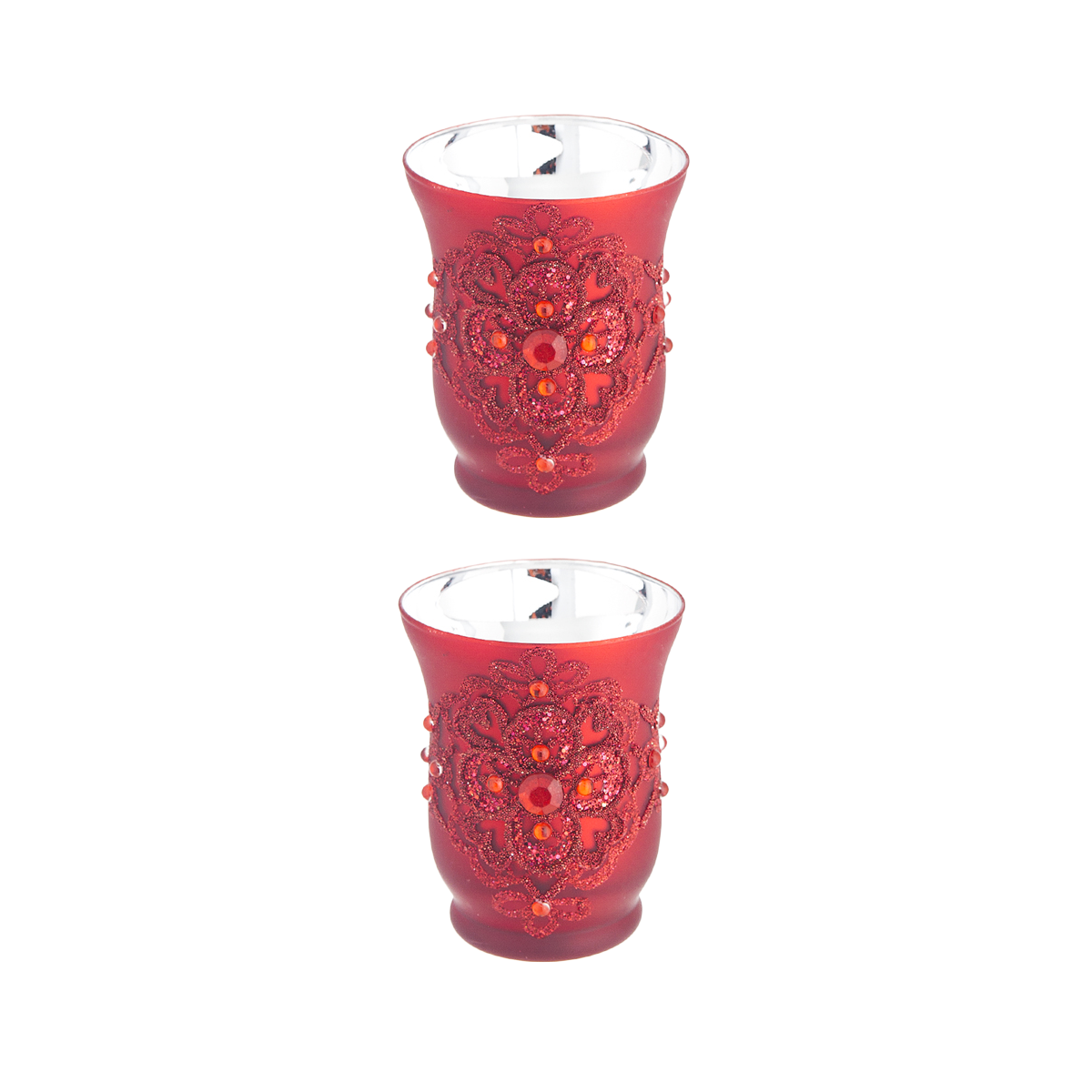 Sia Home Lys photophore verre rouge lot 2