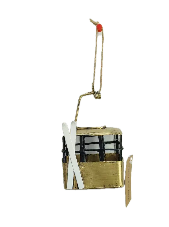 Feuillazur Télécabine décoration Noël doré 12cm