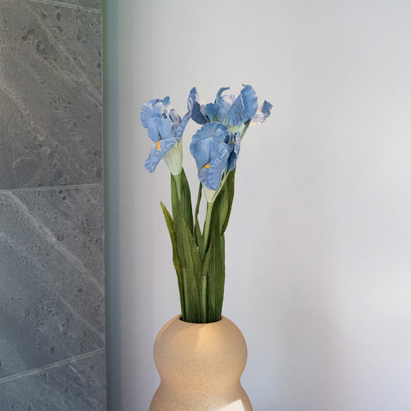 Flowrette Fleurs en papier Iris bleu fleur papier x1