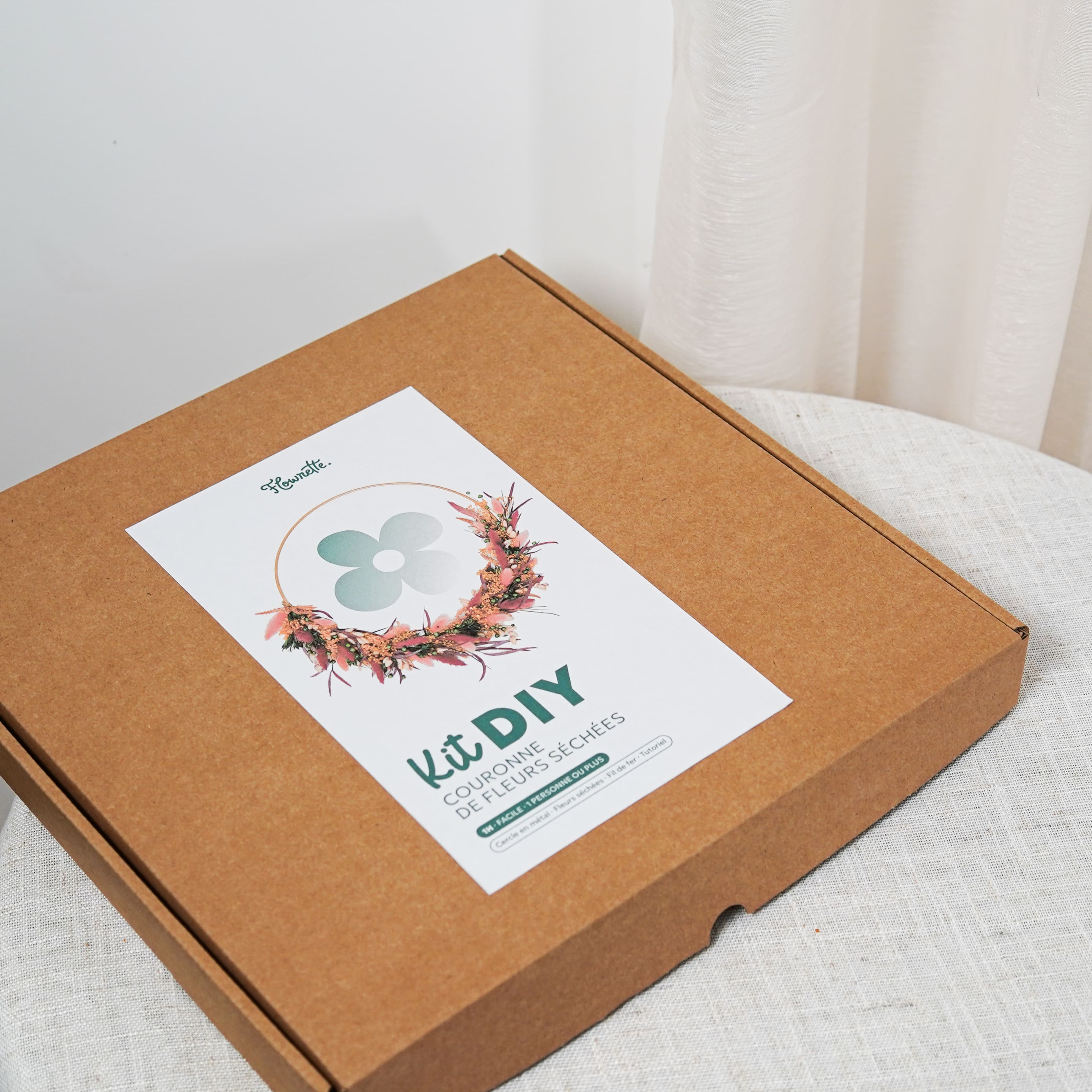 Flowrette Verlaine kit DIY couronne murale fleurs séchées