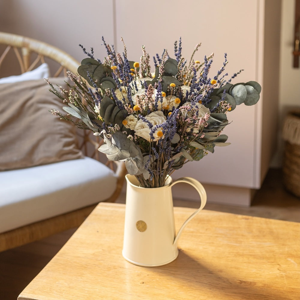 Flowrette Odéon bouquet éternel blanc taille M stabilisé