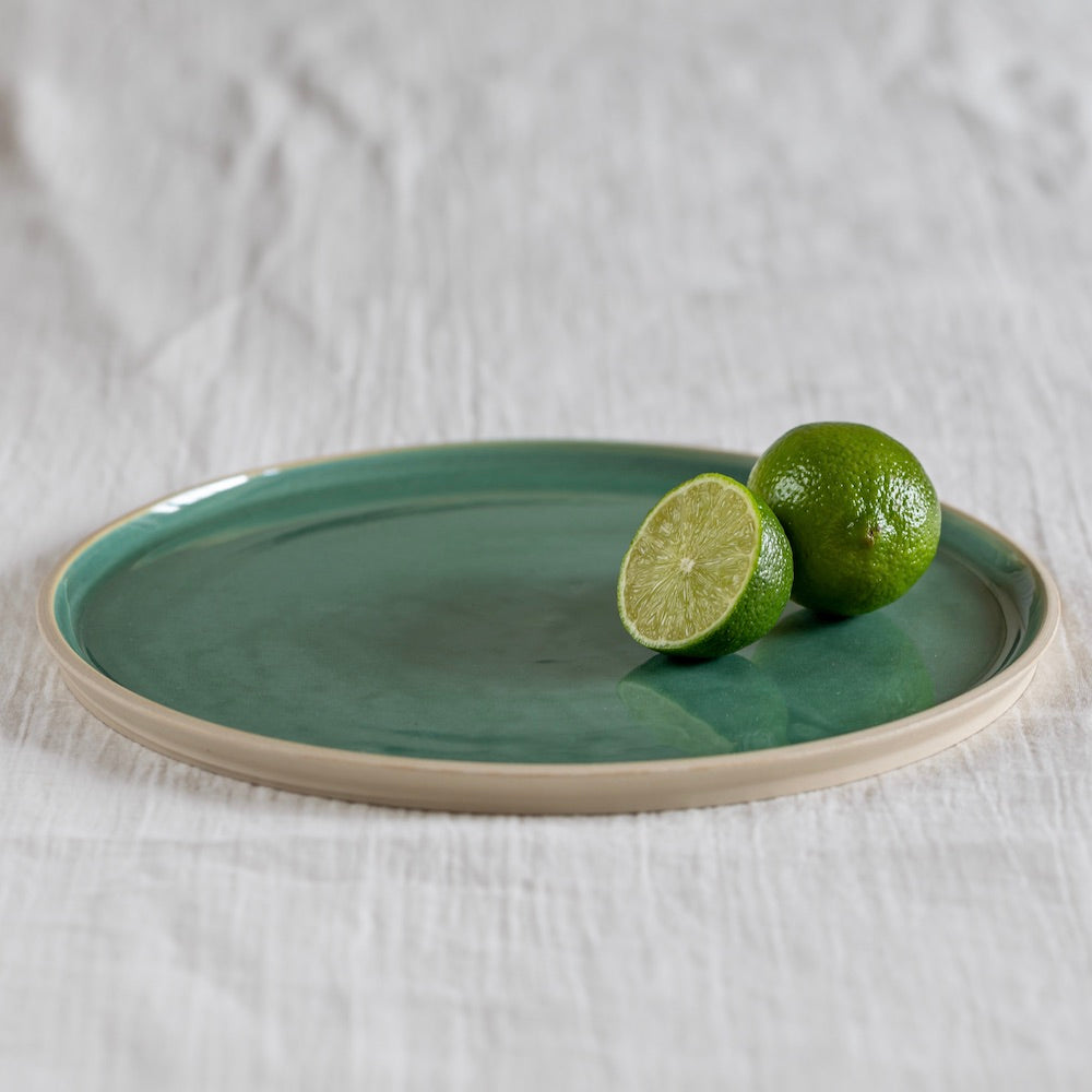 Flowrette Hélios Plateau Céramique Vert 28 cm