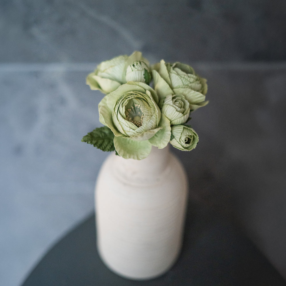 Flowrette Rose queen fleur papier vert tendre x1
