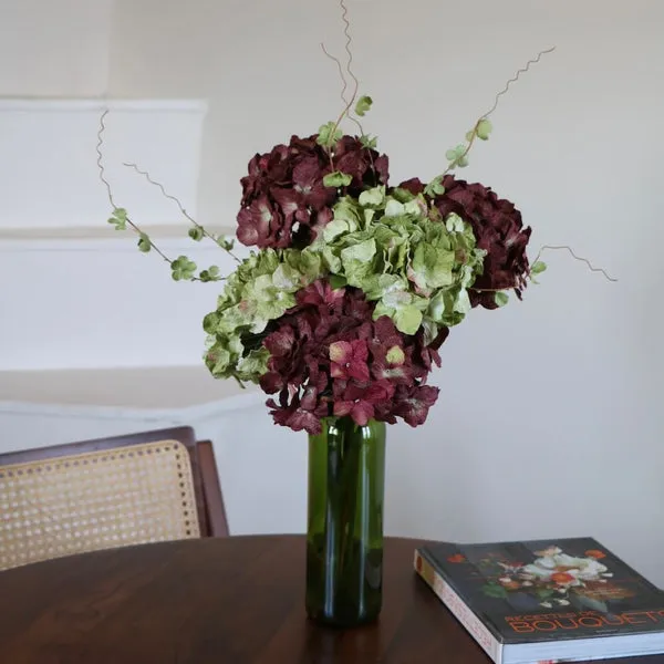 Flowrette Fleurs en papier Bouquet Vermeer hortensia vert prune