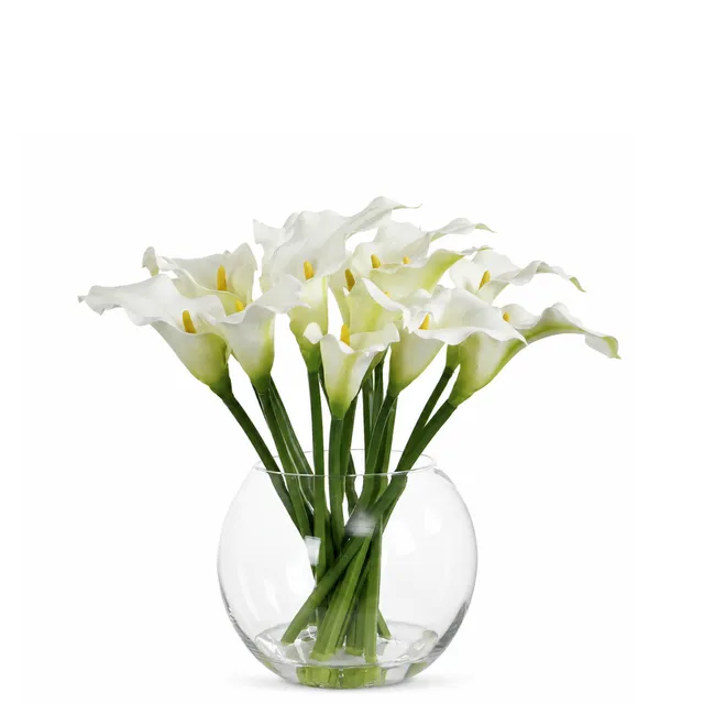 Sia Home Arums composition artificielle vase blanc 45 cm