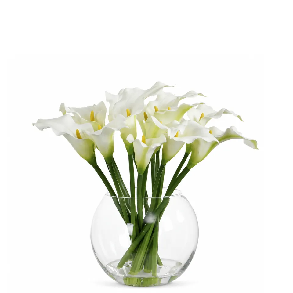 Sia Home Arums composition artificielle vase blanc 45 cm