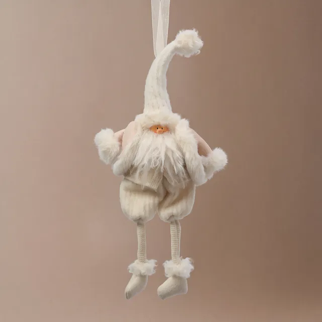 Sia Home Velvet suspension figurine Père Noël crème 49 cm