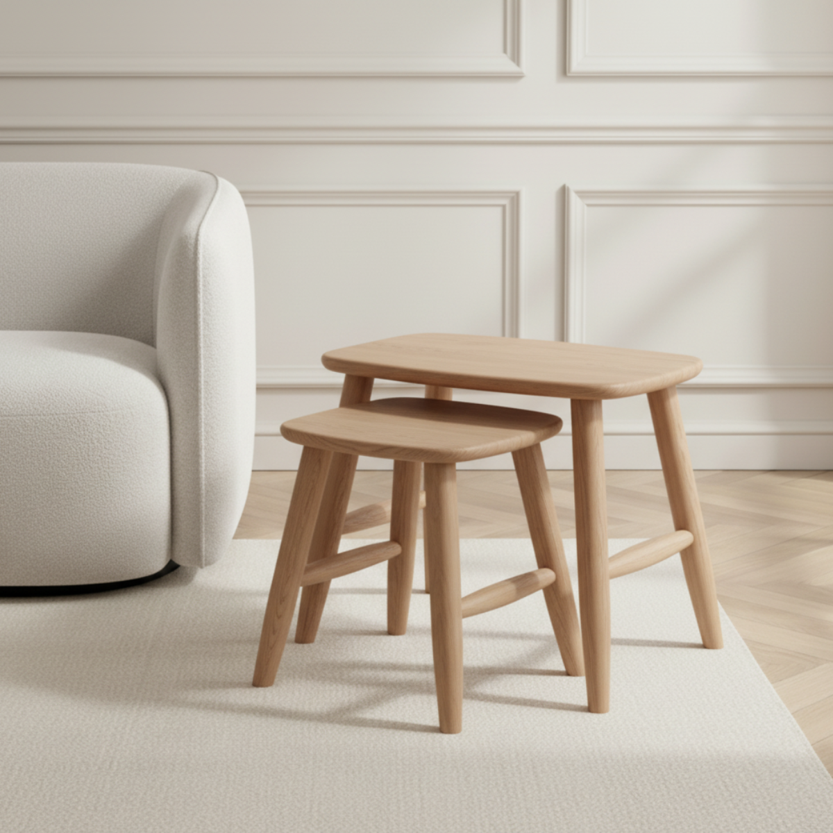 Sia Home Saba tabouret chêne beige 33 cm