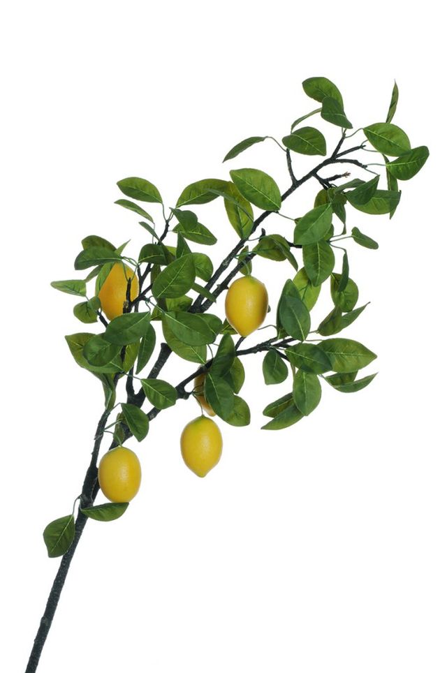 Feuillazur Rungis Branche 5 citrons artificielle jaune 120cm