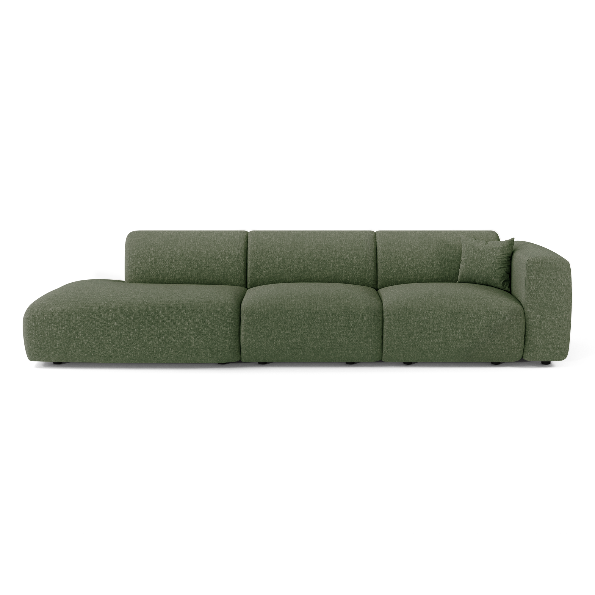 Sia Myra canapé droit beige 5 places arrondi
