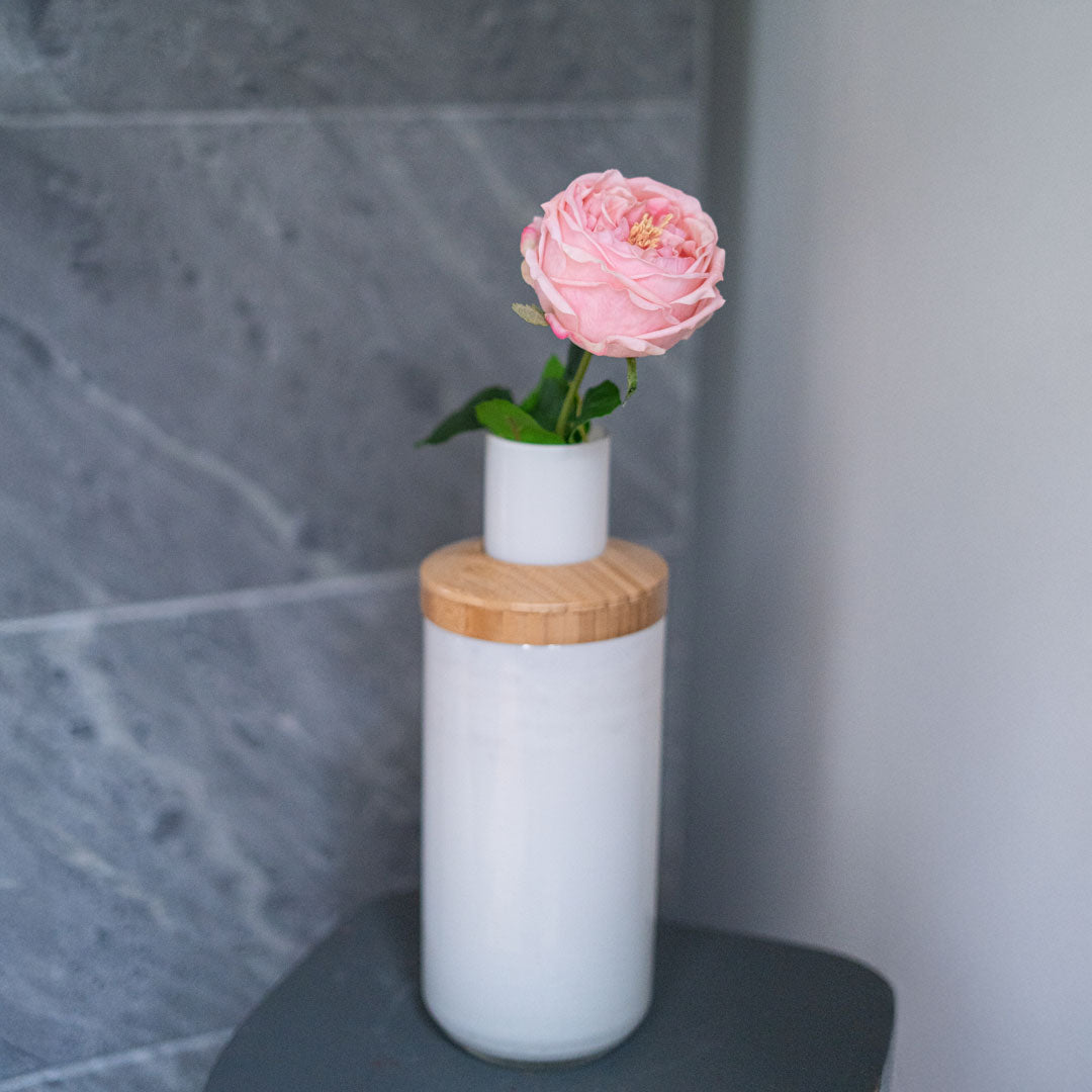 Flowrette Rose rose pâle fleur artificielle x1 Real Touch
