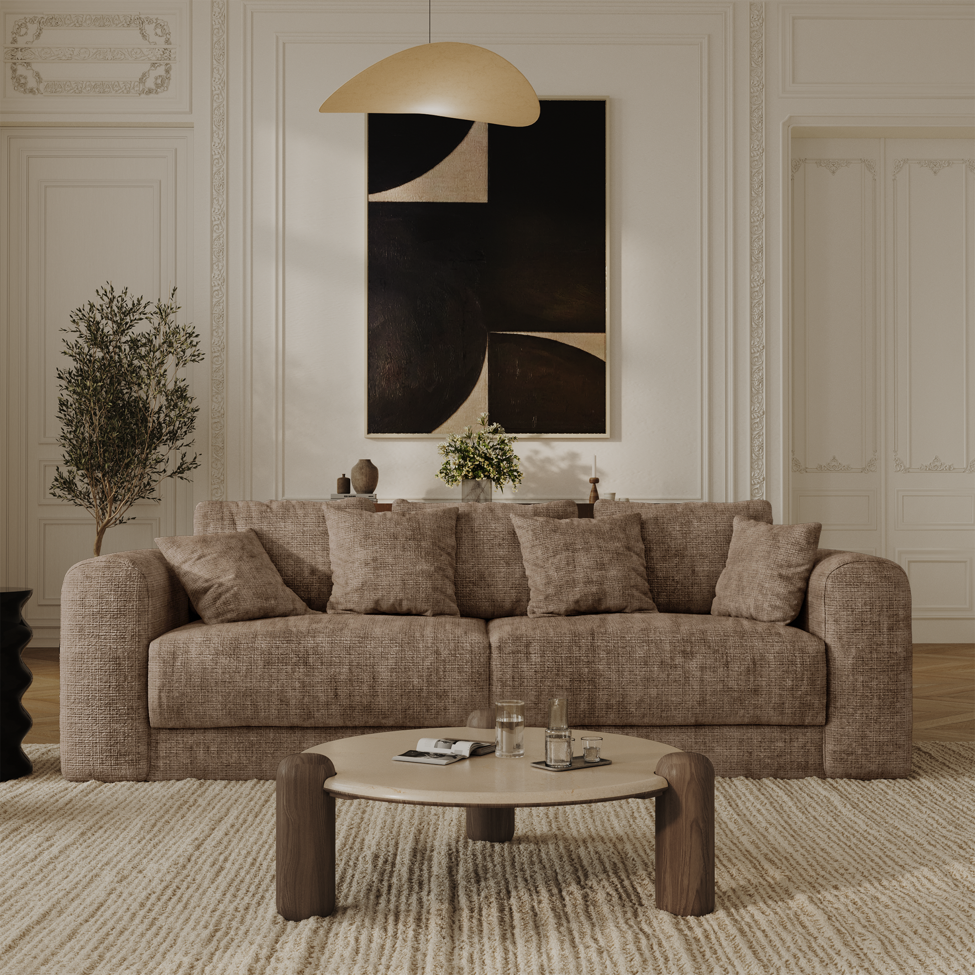 Sia Home Rio canapé convertible beige coffre 3-4 places