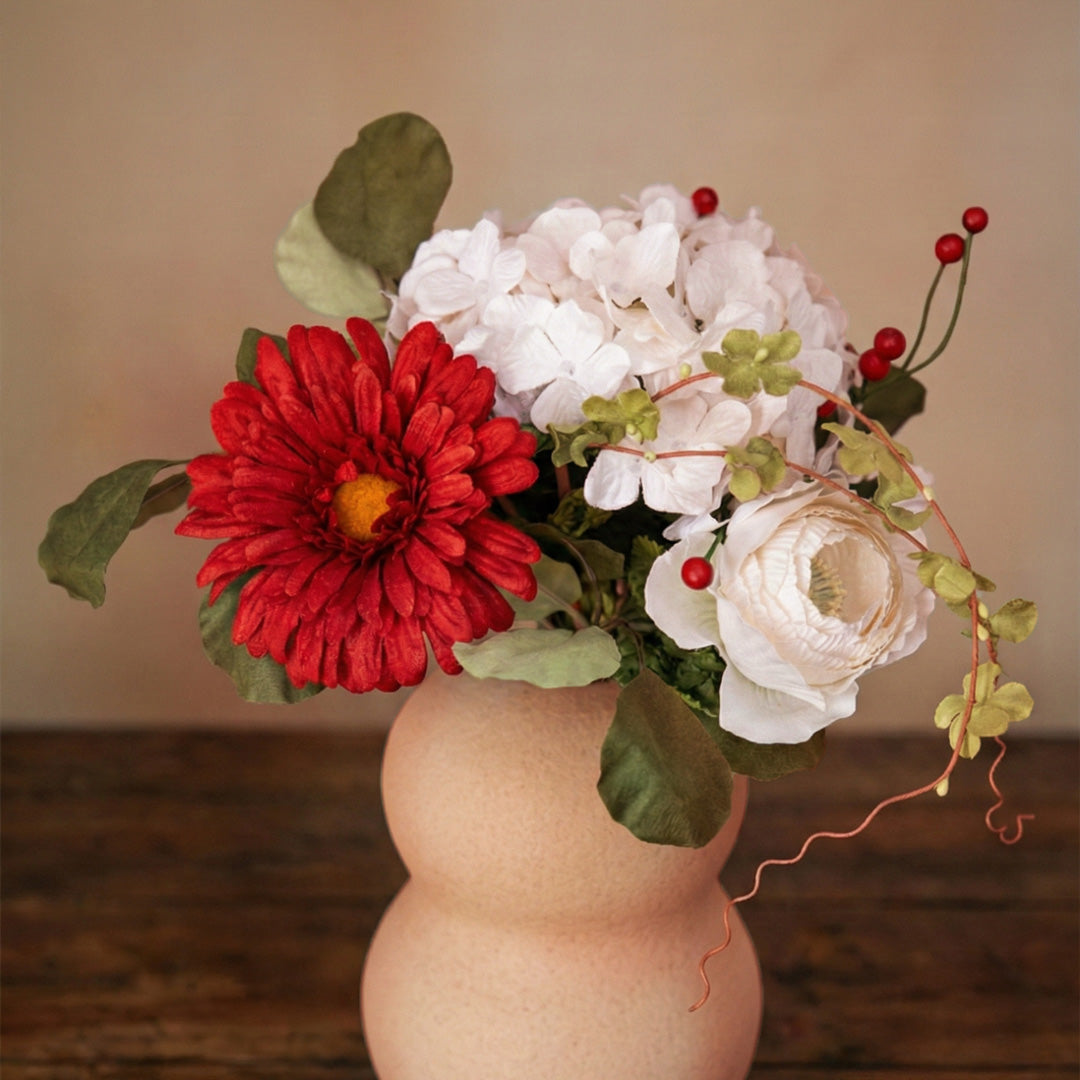 Flowrette Piaf bouquet fleurs en papier rouge blanc Saint-Valentin