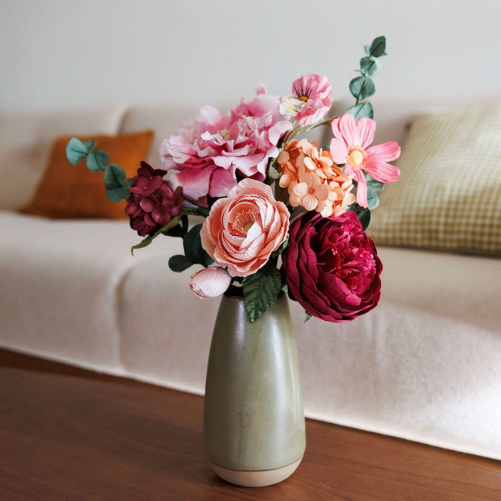 Flowrette Mondrian bouquet fleurs papier rose