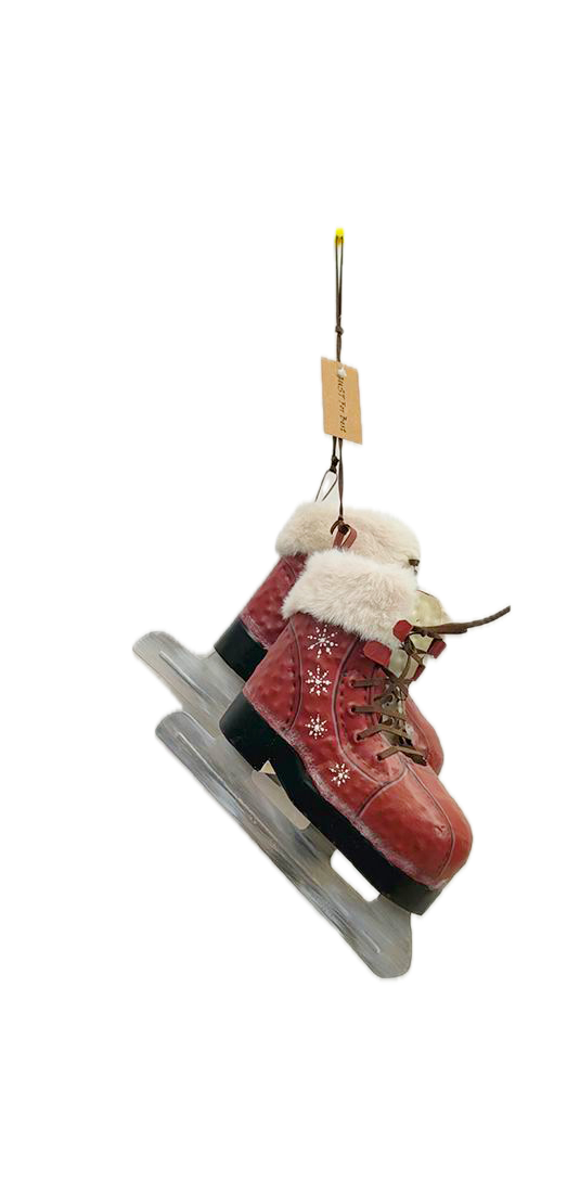 Feuillazur Rungis Patins à glace déco doré 25cm