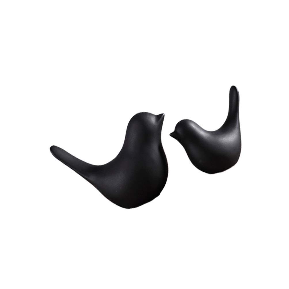 Winomo lot 2 oiseaux céramique noire déco minimaliste