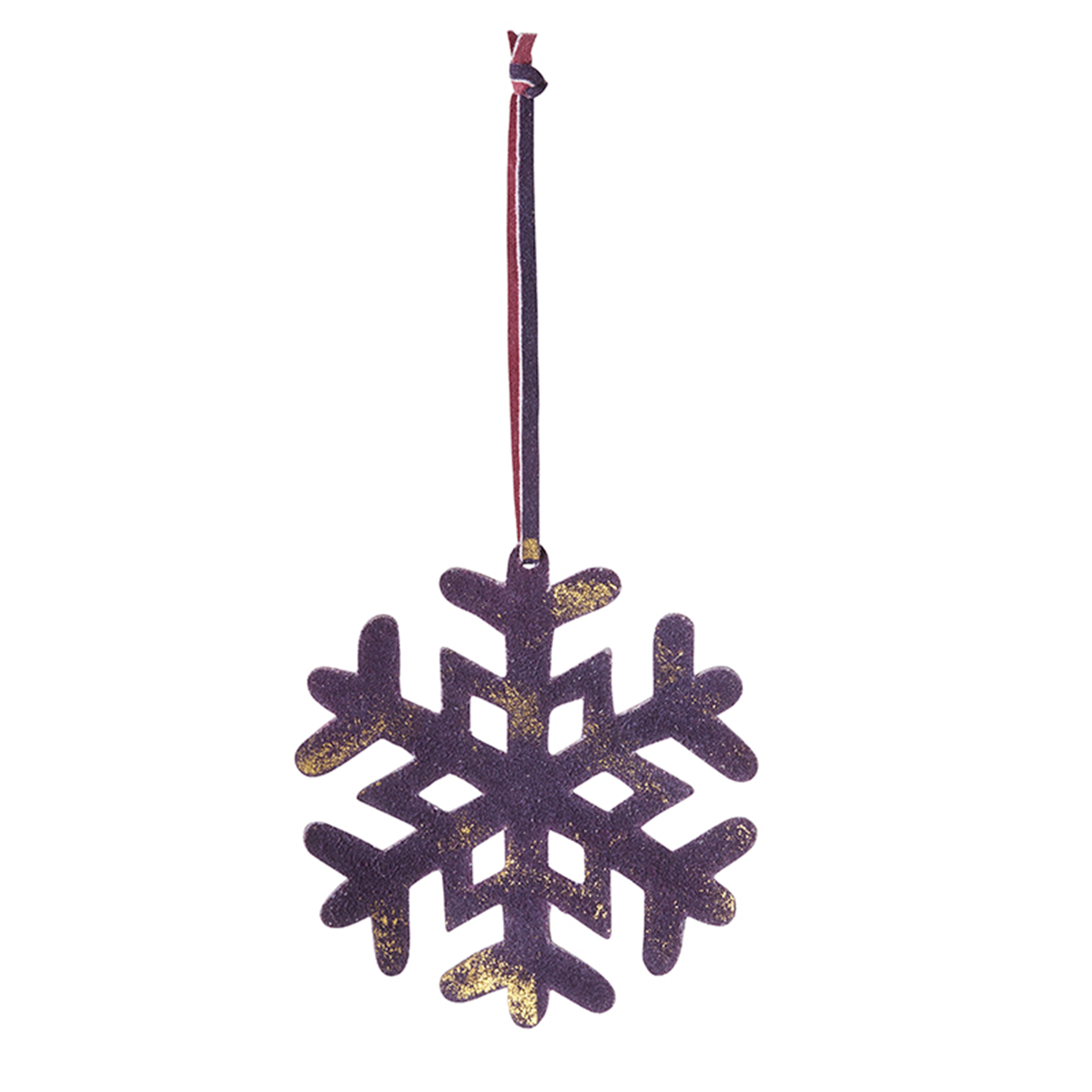 Sia Home Flocon 13 cm suspension Noël cuir blanc violet