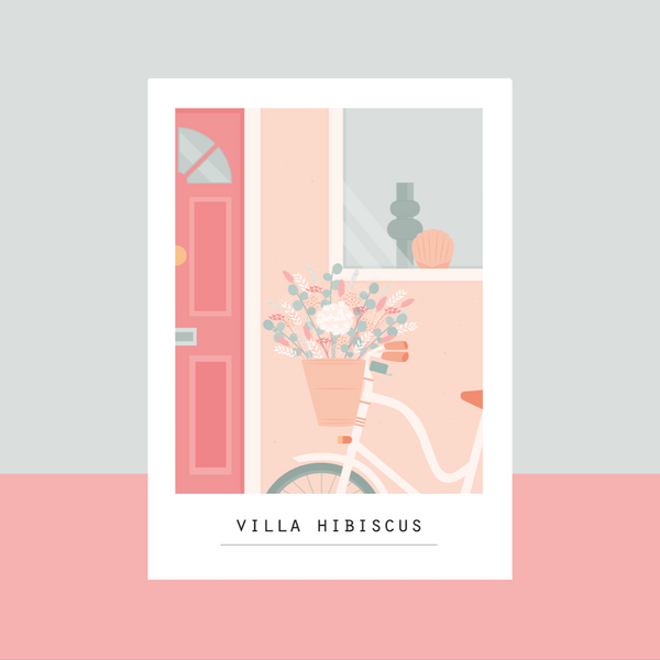 Flowrette Décoration Carte Villa Hibiscus carte postale pastel