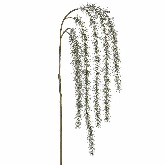 Sia Branches artificielles pin pailleté branche tombante verte 108 cm