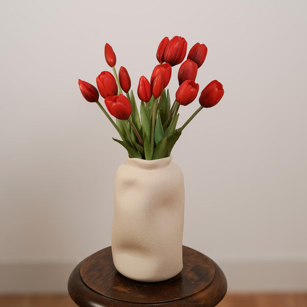 Flowrette Fleurs artificielles 5 tulipes rouges bouquet naturel