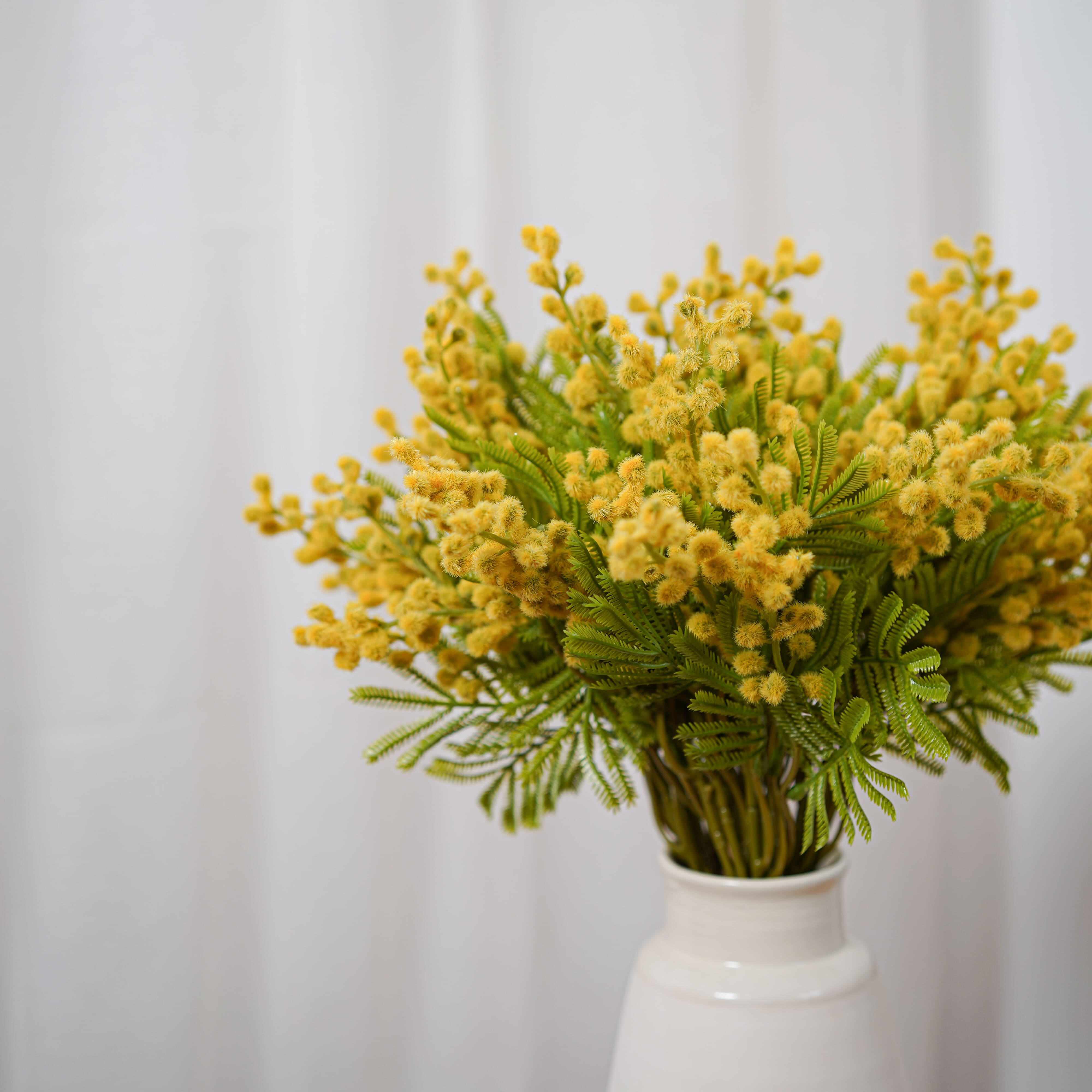 Flowrette Mimosa fleur artificielle jaune x1 sans entretien
