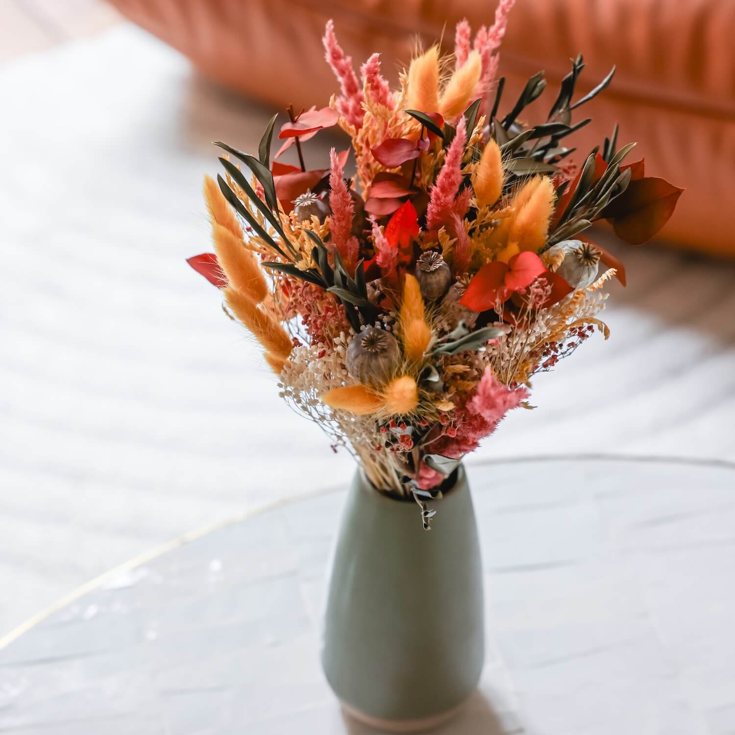 Flowrette Louis bouquet fleurs séchées S orange