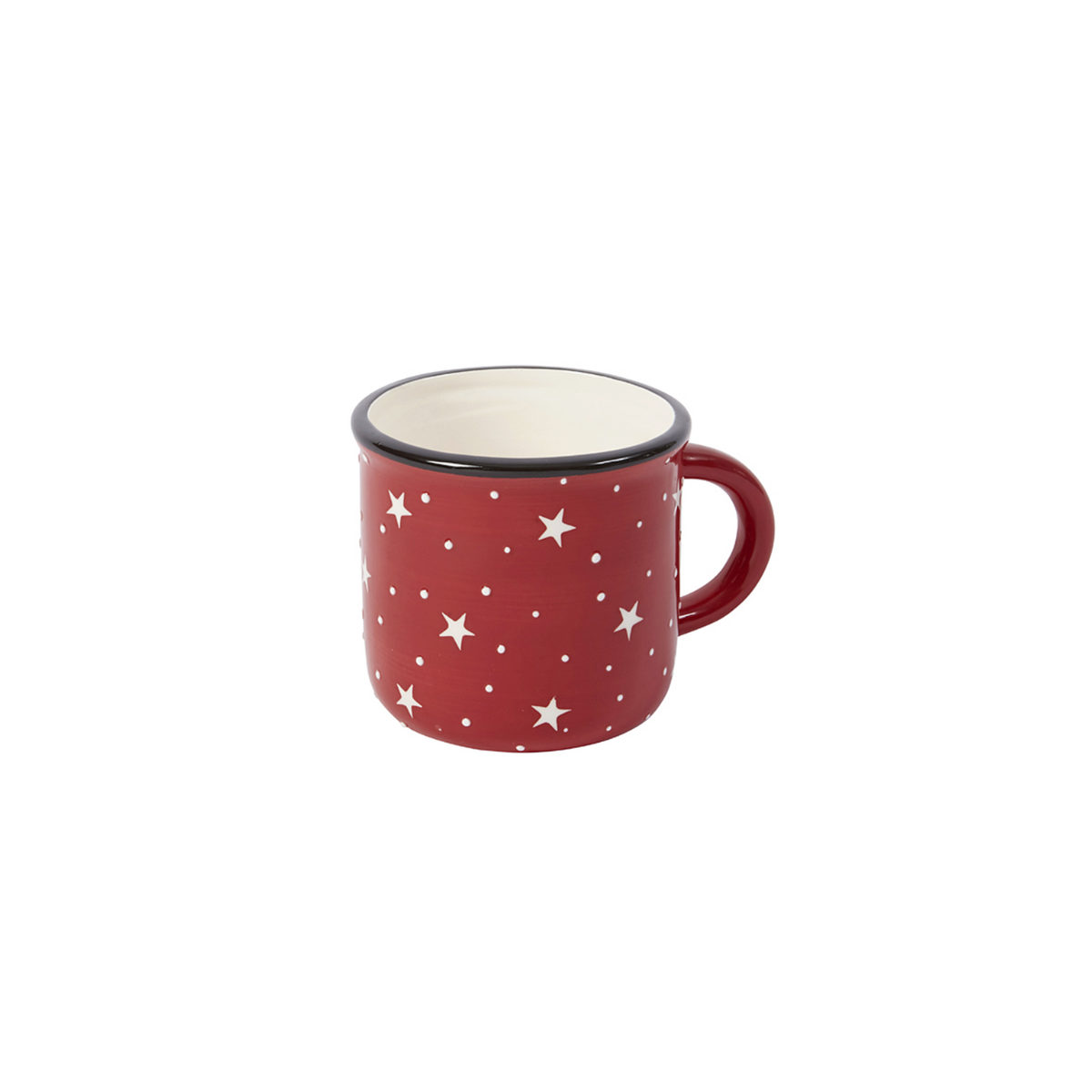 Sia Holly Tasse céramique mug rouge étoilé 10 cm