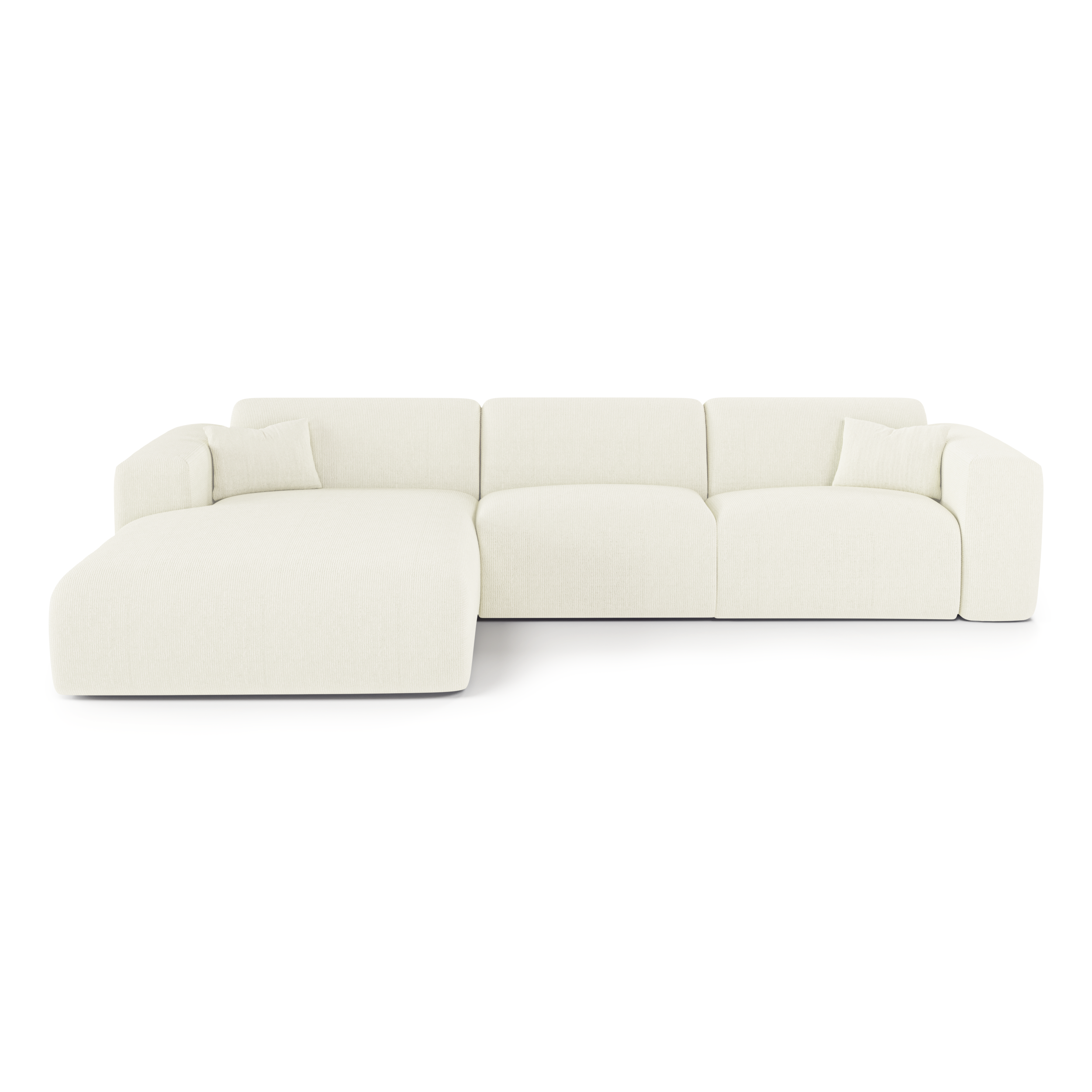 Sia Myra canapé angle gauche convertible crème 5 places
