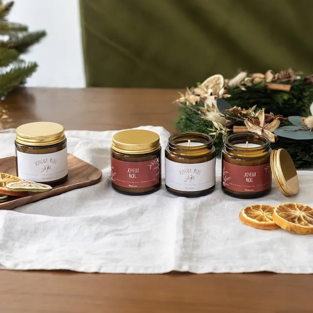 Flowrette Set 4 bougies Noël parfumées cannelle marque-place
