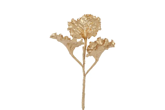 Feuillazur Rungis Branche brassia fleur dorée Noël 46cm