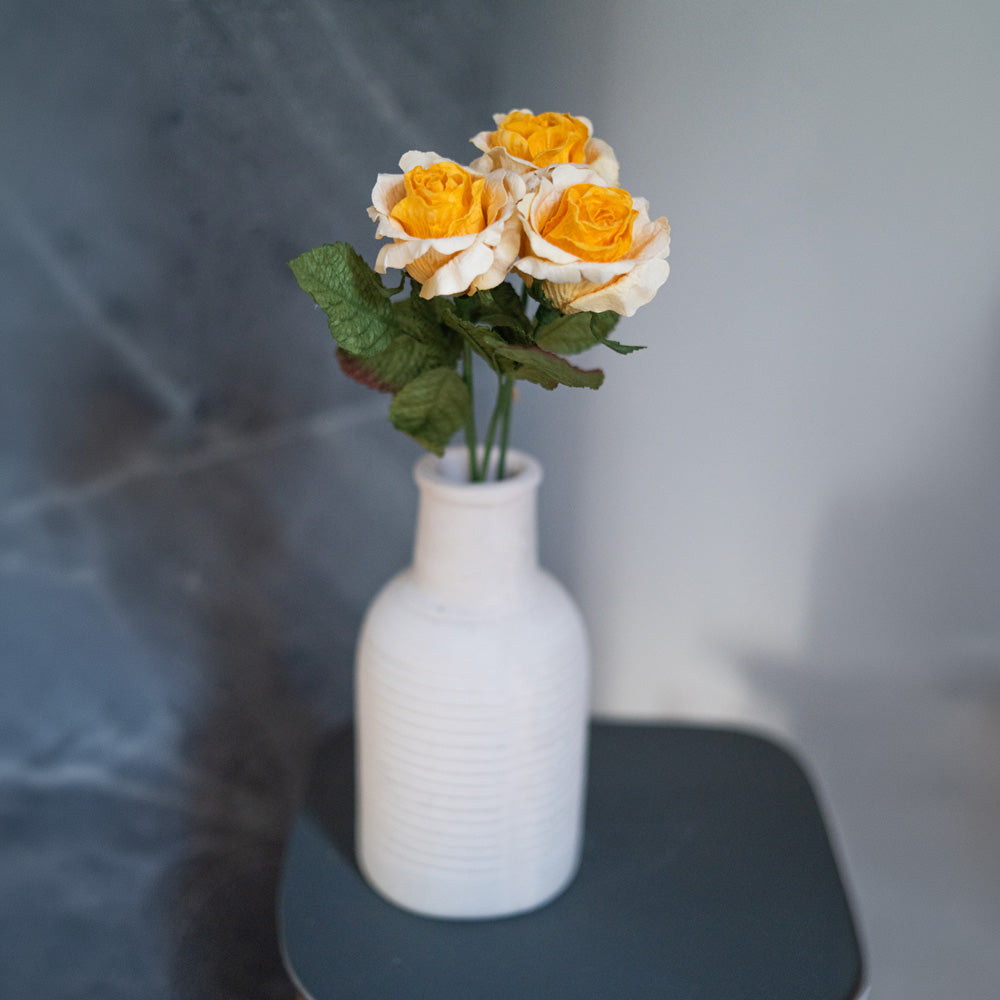 Flowrette Fleurs en papier Rose Lady jaune x1 éternelle