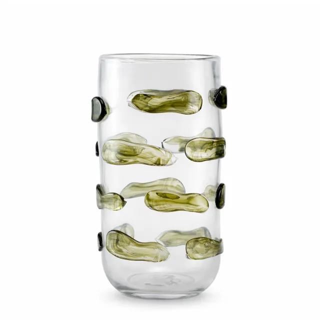 Sia Home Vertone vase verre soufflé vert 38 cm artisanal