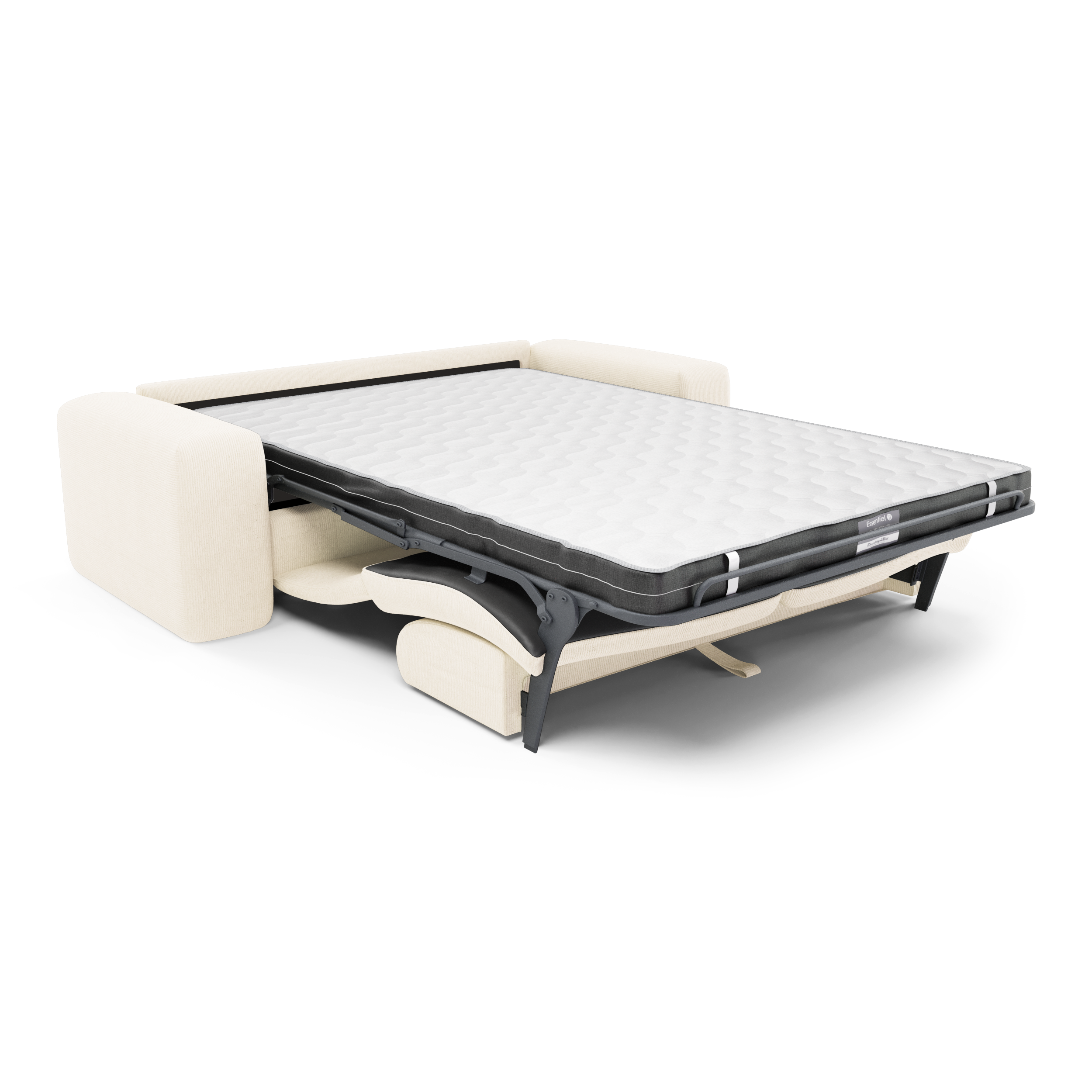 Sia Home Myra canapé convertible crème tissu arrondi